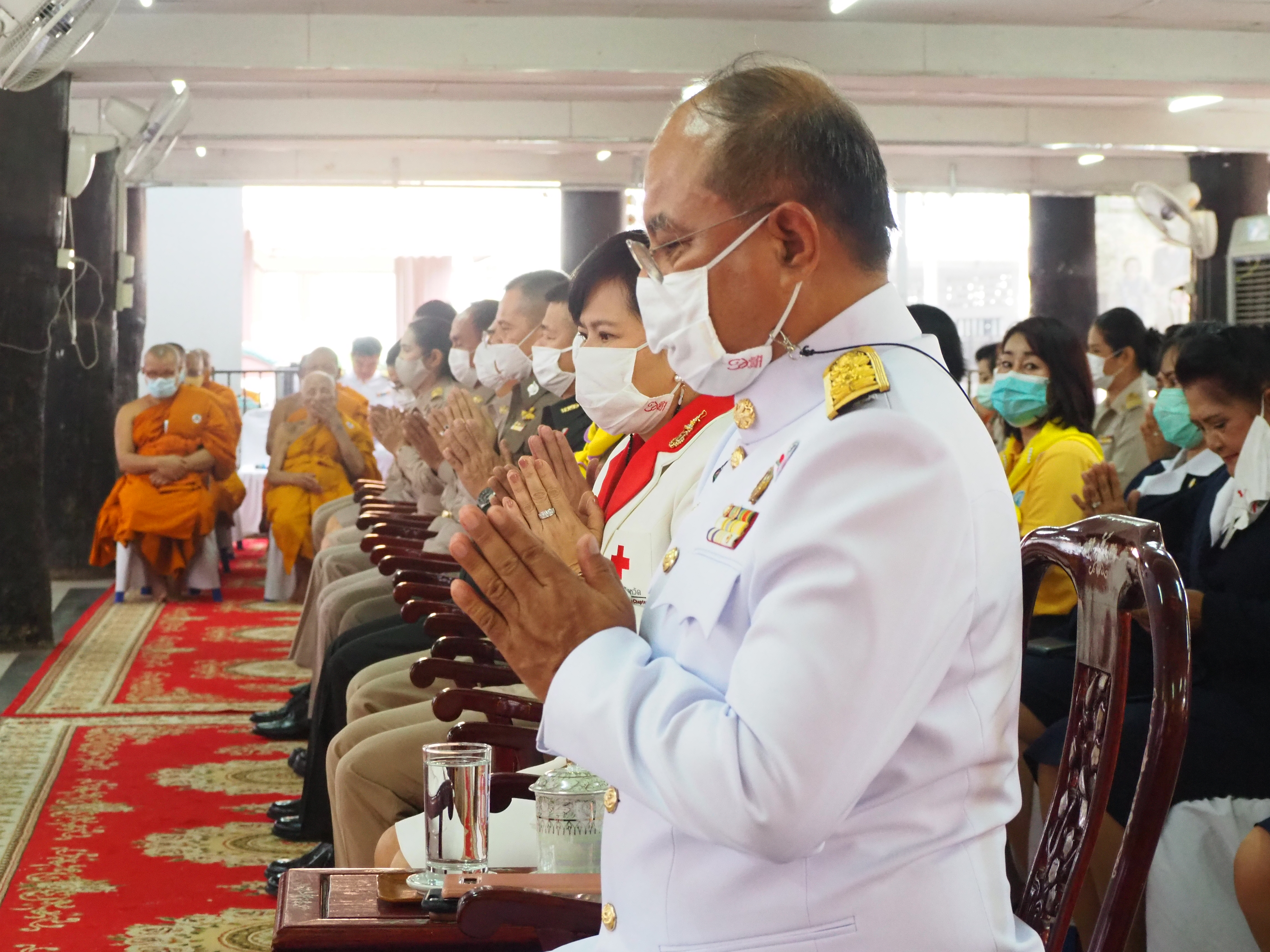 #พช_ชัยภูมิ ร่วมพิธีถวายภัตตาหารเพลและสิ่งของพระราชทานของพระบาทสมเด็จพระเจ้าอยู่หัว ถวายแด่พระภิกษุ สามเณรจัดตั้งครัวจิตอาสาพระราชทาน ในการทดสอบบาลีสนามหลวง ประจำปี พ.ศ.2564