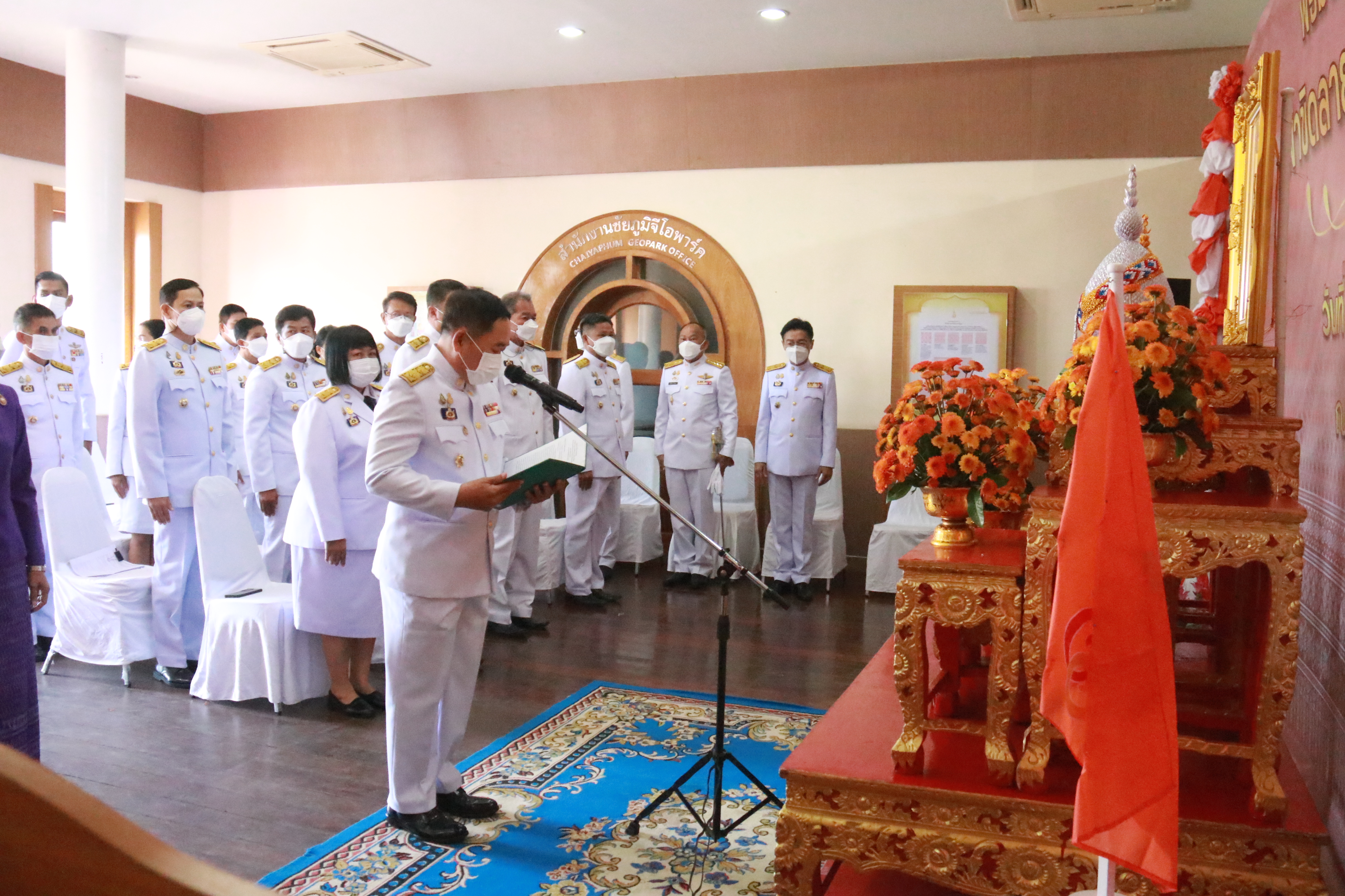 #พช_ชัยภูมิ พิธีมอบผ้าลายพระราชทาน “ผ้าขิดลายนารีรัตนราชกัญญา” ณ ศาลากลางจังหวัดชัยภูมิ (หลังเก่า)