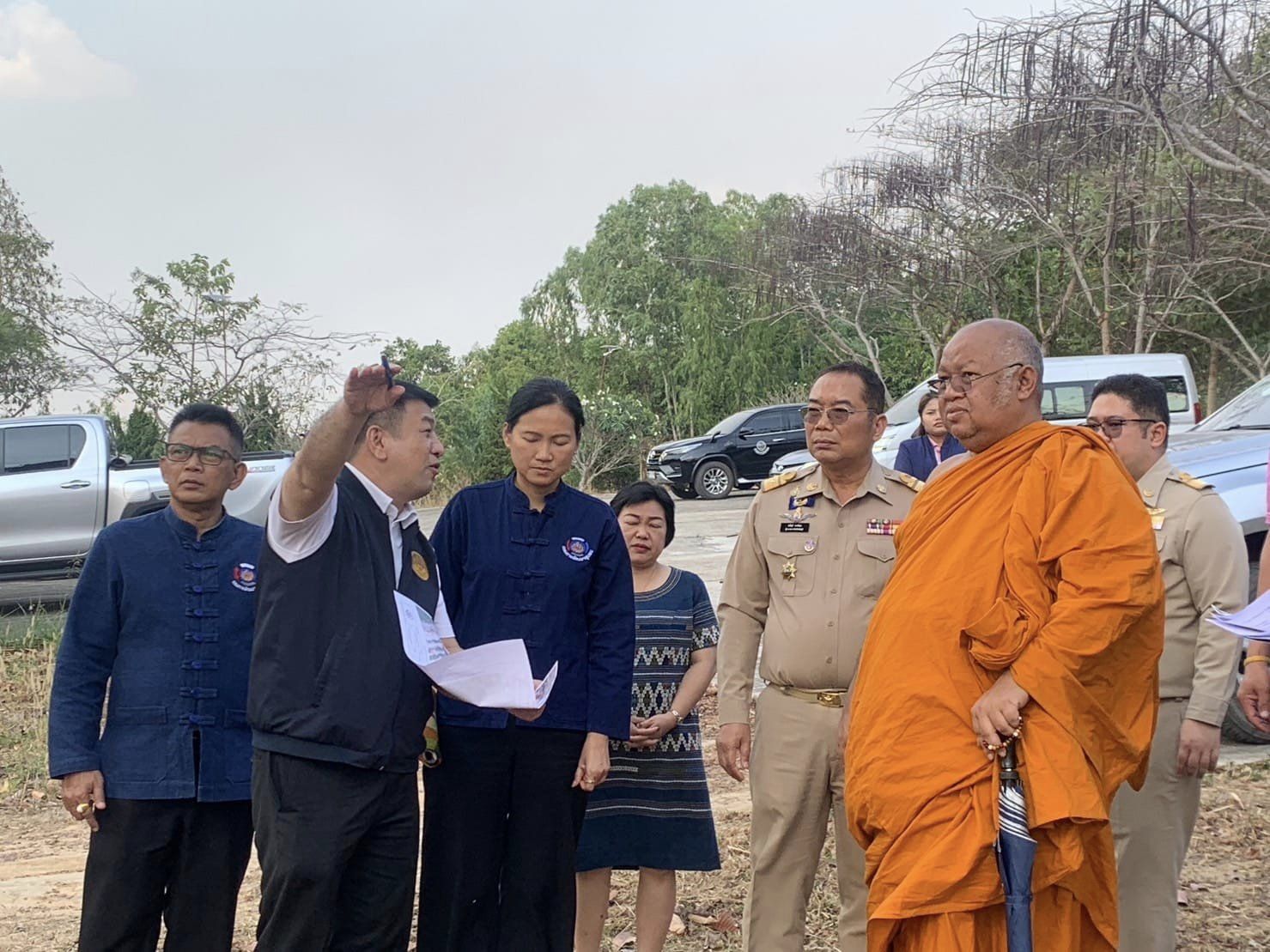 พช.ชัยภูมิ : ร่วมลงพื้นที่สำรวจ ออกแบบ โคก หนอง นา อรุณธรรมสถาน วัดพระธาตุชัยภูมิ