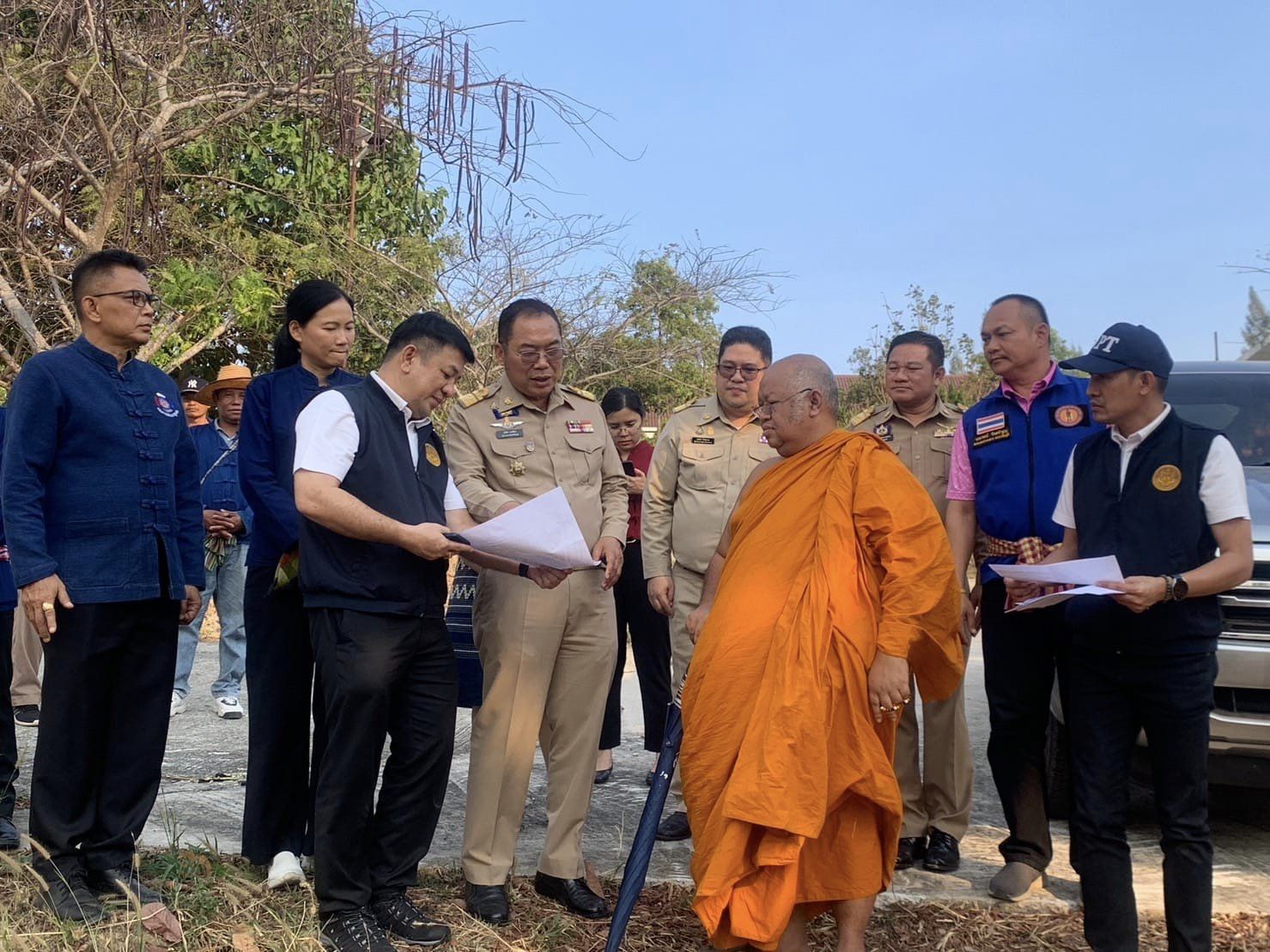 พช.ชัยภูมิ : ร่วมลงพื้นที่สำรวจ ออกแบบ โคก หนอง นา อรุณธรรมสถาน วัดพระธาตุชัยภูมิ