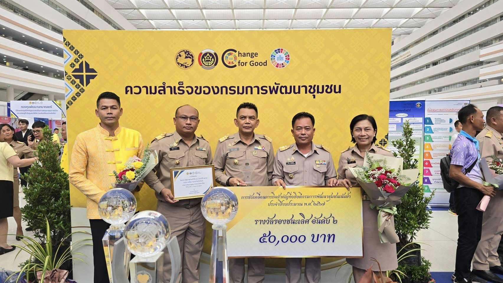 พช.ชัยภูมิ ร่วมงานประกาศนโยบายและทิศทางการพัฒนาชุมชน ประจำปี พ.ศ. 2568 และรับรางวัลการขับเคลื่อนภารกิจสำคัญที่อธิบดีกรมการพัฒนาชุมชนเน้นย้ำ ประจำปีงบประมาณ พ.ศ. 2567